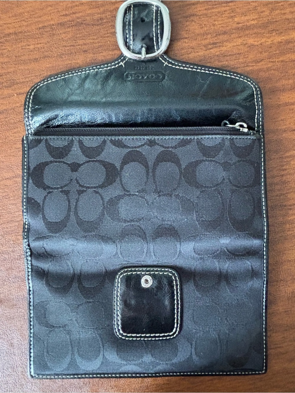 Coach Black Signature Long Wallet - Picture 2 of 10